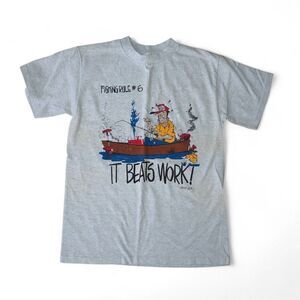 Unbalanced Lines Vintage 90s Fishing Rules #6 Single Stitch T-Shirt Men's M